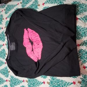 Black Victoria's secret pullover with pink lips